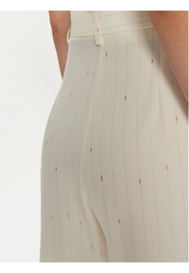 SIMONA CORSELLINI - Simona Corsellini Spodnie materiałowe A24CPPA014 Écru Wide Leg. Materiał: syntetyk