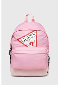 Guess plecak dziecięcy kolor różowy duży z nadrukiem. Kolor: różowy. Wzór: nadruk #1