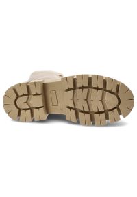 CheBello - Beżowe Botki Chebello Stylowe Obuwie Damskie. Okazja: na co dzień. Kolor: beżowy. Materiał: skóra. Styl: elegancki #5