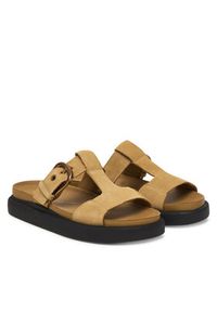 Clarks Klapki Aristella West 26185811 Brązowy. Kolor: brązowy. Materiał: skóra, zamsz #6