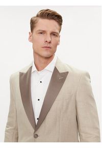 BOSS - Boss Garnitur H-Huge-Tux-242 50514661 Beżowy Slim Fit. Kolor: beżowy. Materiał: len #2