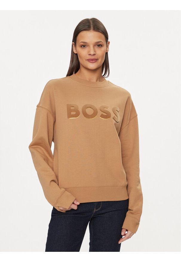 BOSS - Boss Bluza Econa 50508499 Beżowy Relaxed Fit. Kolor: beżowy. Materiał: bawełna