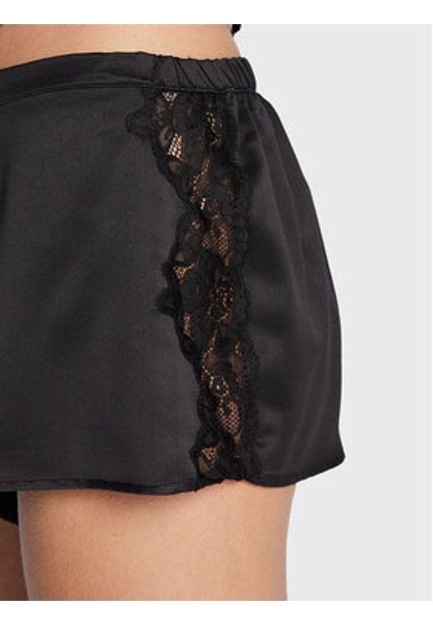 Lauren Ralph Lauren Piżama ILN11684 Czarny Regular Fit. Kolor: czarny. Materiał: syntetyk