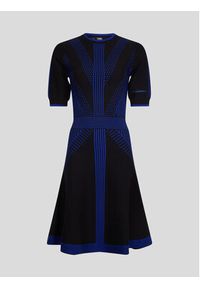Karl Lagerfeld - KARL LAGERFELD Sukienka dzianinowa 226W1350 Czarny Regular Fit. Typ kołnierza: dekolt w karo. Kolor: czarny. Materiał: wiskoza, dzianina #4