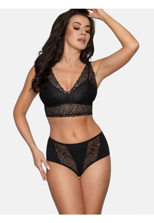 Figi Model BBL 181 Black - Babell. Materiał: bawełna, koronka, elastan. Wzór: koronka