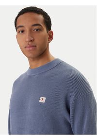 Calvin Klein Jeans Sweter LV04RD313G Niebieski Regular Fit. Kolor: niebieski. Materiał: bawełna #3