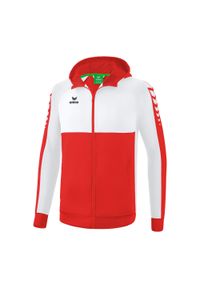 ERIMA - Kurtka z kapturem dla dzieci do treningu Erima Six Wings. Typ kołnierza: kaptur. Kolor: wielokolorowy, biały, czerwony. Sport: fitness #1