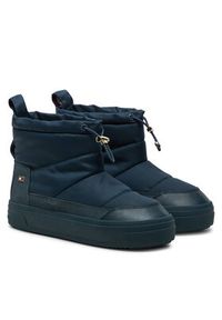 TOMMY HILFIGER - Tommy Hilfiger Śniegowce Flag Nylon Mini Snowboot FW0FW08334 Granatowy. Kolor: niebieski. Materiał: materiał #4