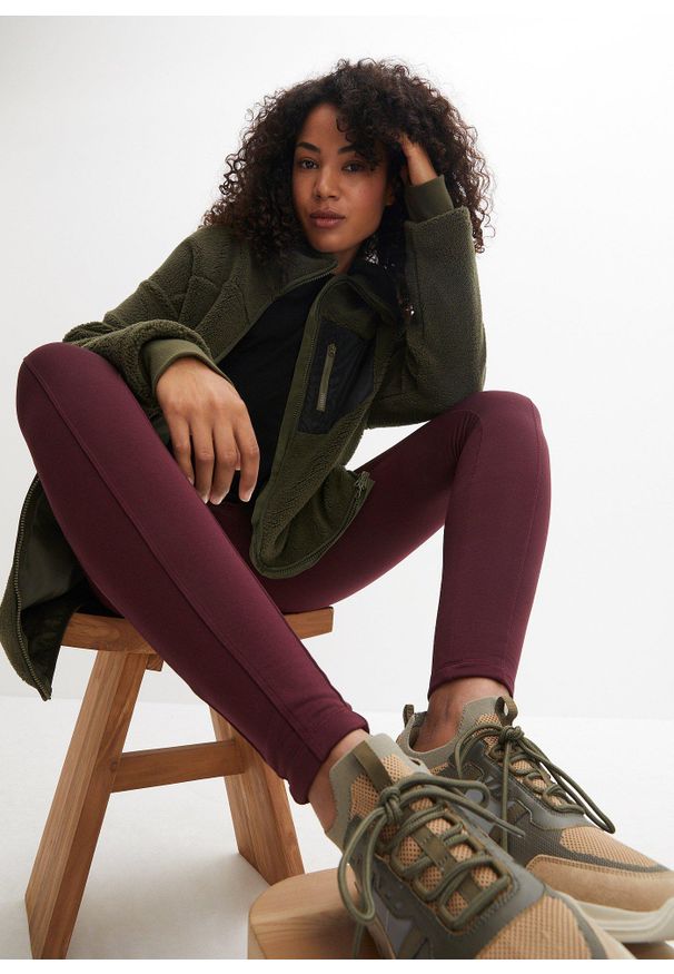 bonprix - Bluza rozpinana z polaru baranka. Kolor: zielony. Materiał: polar