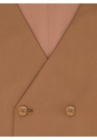 Pako Lorente - PAKO LORENTE - Ruda dwurzędowa kamizelka męska. Okazja: na co dzień. Kolor: brązowy. Materiał: poliester, wiskoza, elastan. Wzór: gładki. Styl: casual #8