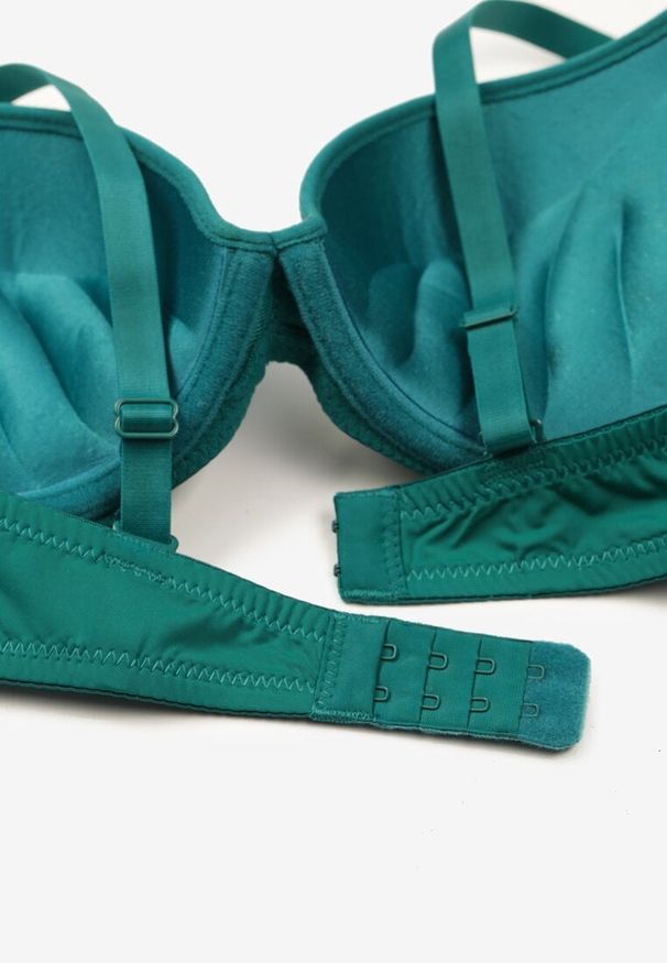 Renee - Zielony Biustonosz z Aplikacją z Cyrkonii Abantia. Kolor: zielony. Wzór: aplikacja