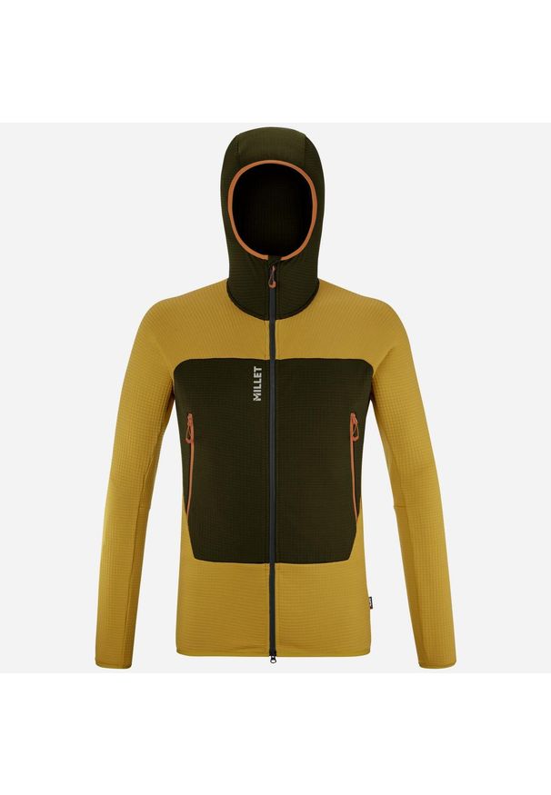 Millet - Kurtka polarowa męska MILLET M Fusion Grid Hoodie Żółty. Kolor: żółty. Materiał: polar. Sport: turystyka piesza