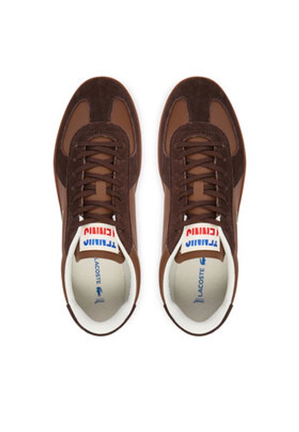 Lacoste Sneakersy Baseshot Pro 51SMA0077 Brązowy. Kolor: brązowy. Materiał: skóra