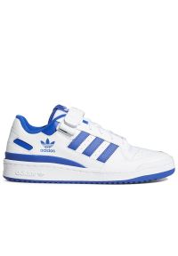 Adidas - Buty adidas Originals Forum Low FY7756 - biało-niebieskie. Okazja: na co dzień. Zapięcie: pasek. Kolor: biały, niebieski, wielokolorowy. Materiał: skóra, guma. Szerokość cholewki: normalna