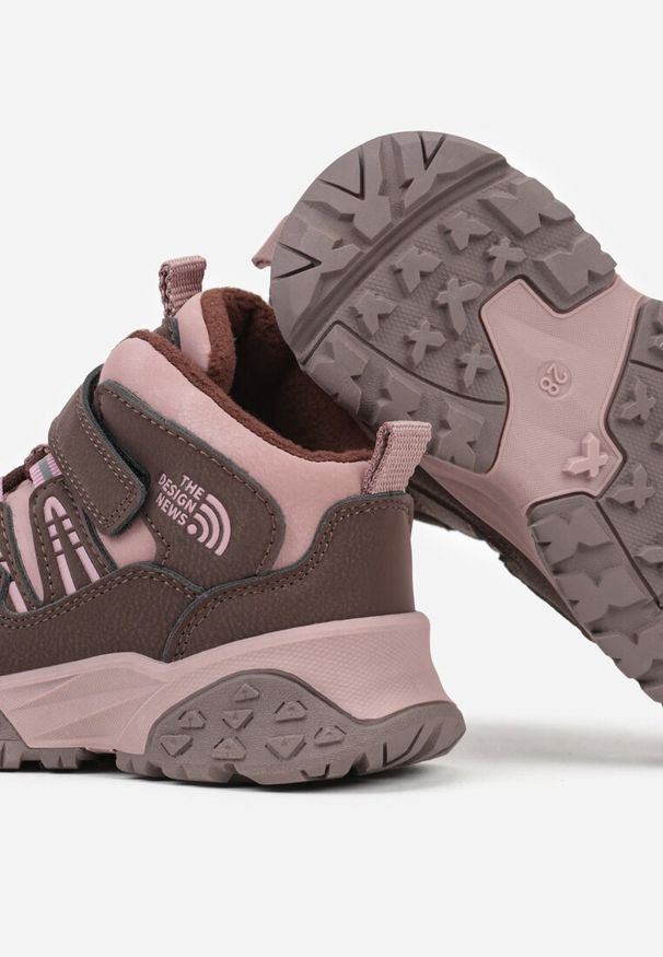 Born2be - Różowe Ocieplone Botki Sportowe Stylizowane na Sneakersy Mevinadea. Okazja: na co dzień. Kolor: różowy. Materiał: jeans, materiał. Styl: sportowy