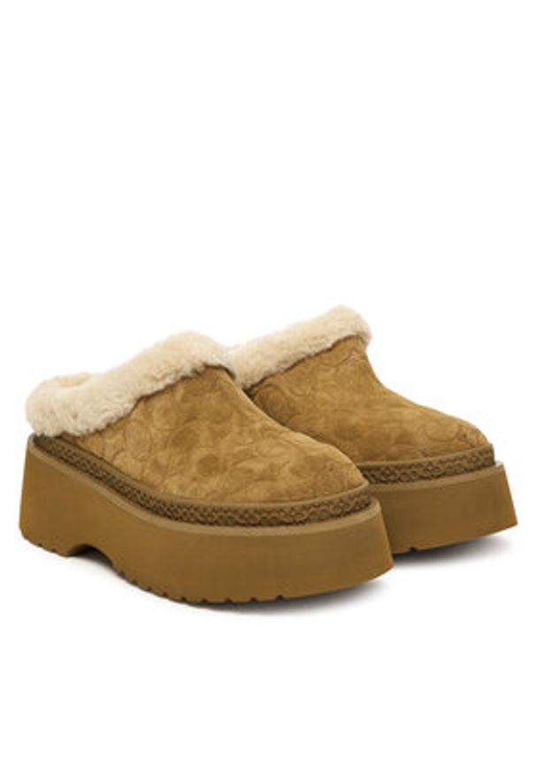 Coach Kapcie Cecelia Signature CCO36 Brązowy. Kolor: brązowy. Materiał: zamsz, skóra