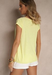 Renee - Żółty Basicowy T-shirt z Bawełny Ralotea. Okazja: na co dzień. Kolor: żółty. Materiał: bawełna. Styl: klasyczny, casual