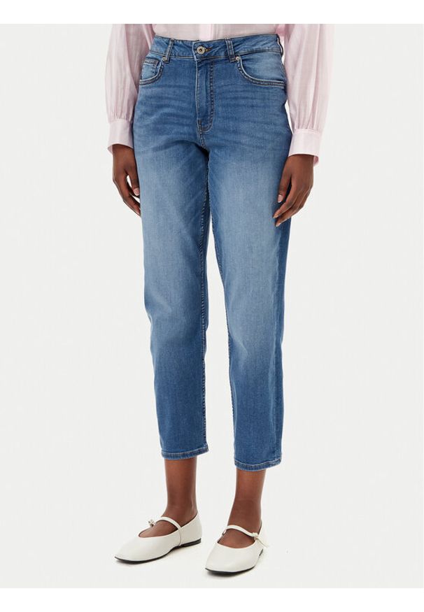Fracomina Jeansy FP25SVD005D42002 Niebieski Mom Fit. Kolor: niebieski