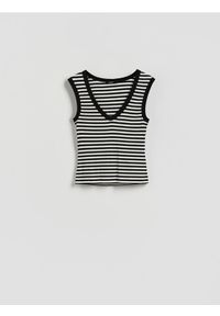 Reserved - Top z modalem - wielobarwny. Materiał: dzianina