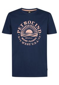 Petrol Industries T-Shirt M-1050-TSR127 Granatowy Regular Fit. Kolor: niebieski. Materiał: bawełna #8