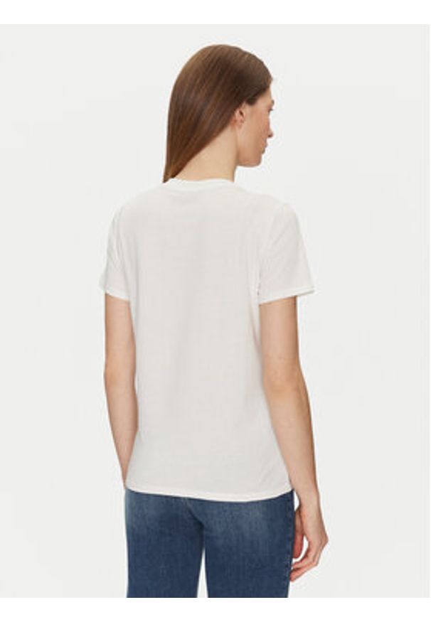 Elisabetta Franchi T-Shirt MA-033-51E2-V180 Biały Regular Fit. Kolor: biały. Materiał: bawełna