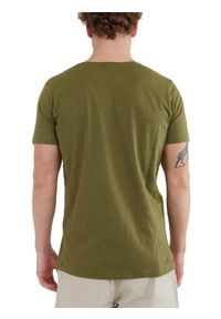 FUNDANGO - T-shirt męski Fundango Jaggy Strukturyzowany krótki rękaw. Kolor: zielony. Długość rękawa: krótki rękaw. Długość: krótkie