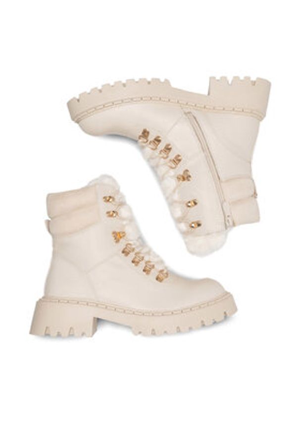 DeeZee Trzewiki DIJANA WS6200-01 Écru. Kolor: kremowy. Materiał: materiał