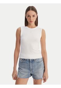 Calvin Klein Jeans Top LV047B265G Biały Slim Fit. Kolor: biały. Materiał: bawełna #1