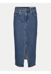 Vero Moda Spódnica jeansowa Veri 10295731 Niebieski Regular Fit. Kolor: niebieski. Materiał: bawełna #5