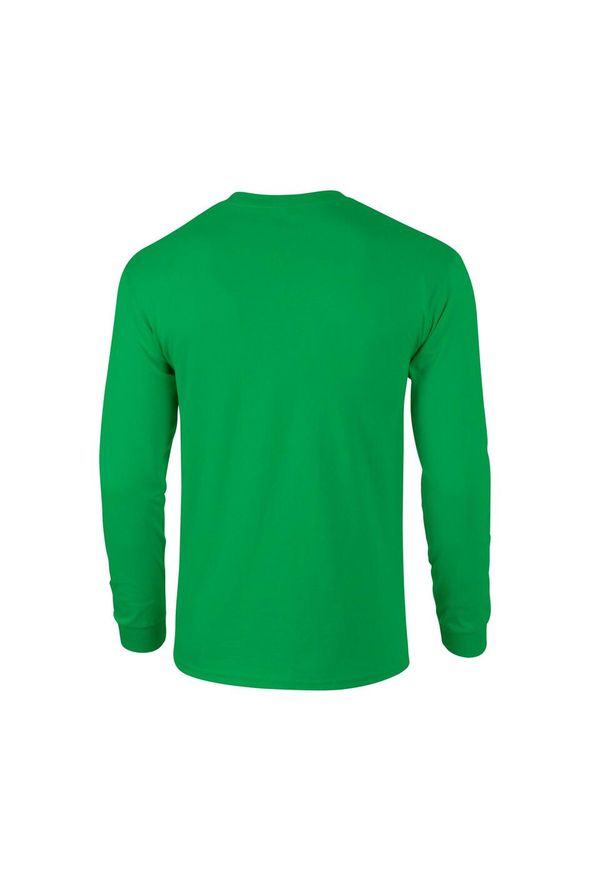 GILDAN - Ultra Bawełniana Koszulka Z Długim Rękawem Unisex Dla Dorosłych. Kolor: zielony. Materiał: bawełna. Długość rękawa: długi rękaw. Długość: długie. Sport: turystyka piesza
