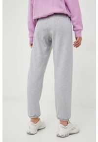 DKNY - Dkny spodnie dresowe damskie kolor szary gładkie. Kolor: szary. Materiał: dresówka. Wzór: gładki #4