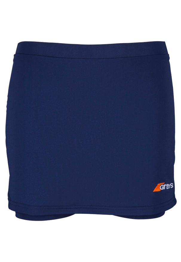 GRAYS - Damskie spódnico-spodenki Grays Hockey Apex. Kolor: niebieski. Długość: krótkie