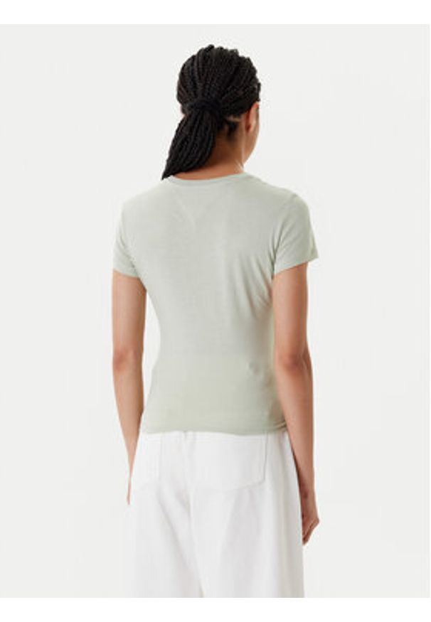 Tommy Jeans T-Shirt Essential DW0DW20913 Zielony Slim Fit. Kolor: zielony. Materiał: bawełna
