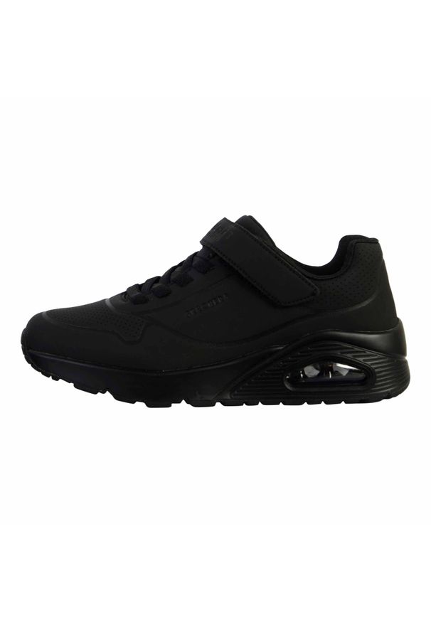 skechers - Buty do chodzenia dla dzieci Skechers Uno Air Blitz. Okazja: na co dzień. Zapięcie: rzepy. Kolor: czarny. Materiał: syntetyk, materiał. Szerokość cholewki: normalna. Model: Skechers Sport. Sport: turystyka piesza