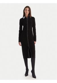 Patrizia Pepe Sukienka dzianinowa 2A2982 K215 Czarny Regular Fit. Kolor: czarny. Materiał: syntetyk