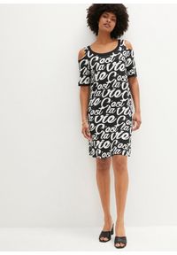 bonprix - Sukienka z dżerseju. Kolor: czarny. Materiał: jersey. Długość rękawa: krótki rękaw. Styl: elegancki #1