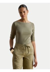 Lauren Ralph Lauren - LAUREN RALPH LAUREN T-Shirt Judy 200654963204 Zielony Regular Fit. Kolor: zielony. Materiał: bawełna #1