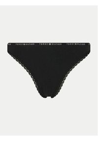 TOMMY HILFIGER - Tommy Hilfiger Komplet 3 par stringów UW0UW05954 Czarny. Kolor: czarny. Materiał: bawełna #5