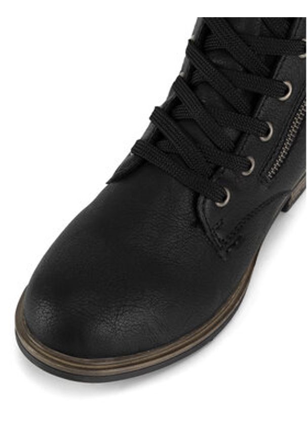 Rieker Botki 72221-00 Czarny. Kolor: czarny. Materiał: materiał