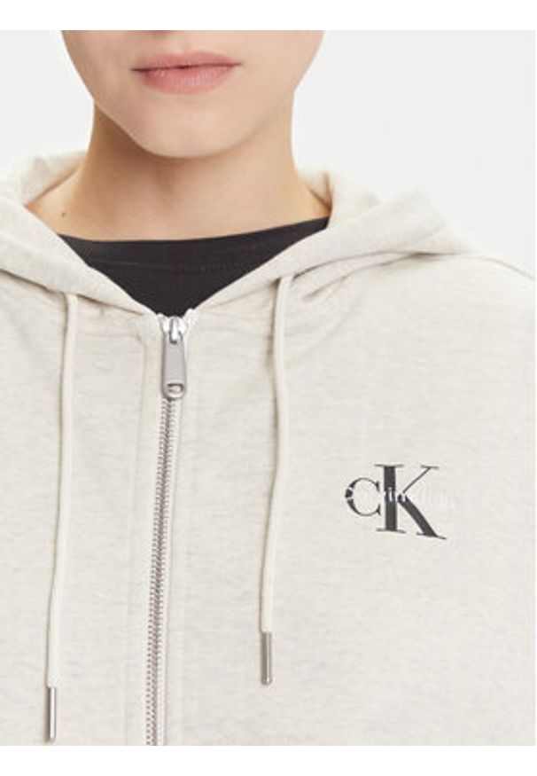 Calvin Klein Jeans Bluza Monologo LV047B270G Beżowy Regular Fit. Kolor: beżowy. Materiał: bawełna