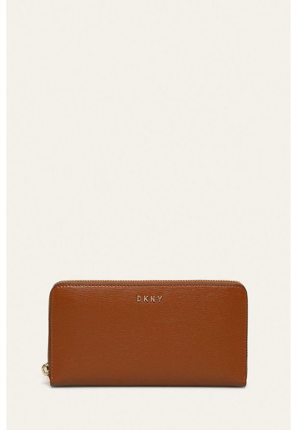 DKNY - Dkny - Portfel skórzany R8313658. Kolor: brązowy. Materiał: skóra. Wzór: gładki