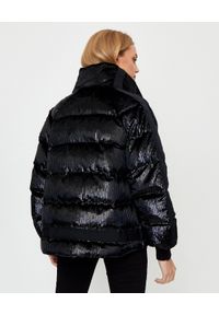 Pinko - PINKO - Oversizeowa pikowana kurtka Livio. Kolor: czarny. Materiał: materiał, jeans, tkanina, prążkowany. Sezon: zima. Styl: elegancki