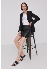 BOSS - Boss Spódnica kolor czarny mini prosta. Okazja: na co dzień. Kolor: czarny. Styl: casual #2