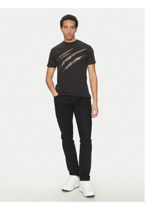Plein Sport T-Shirt SAEC MTK8008 STE001N Czarny Regular Fit. Kolor: czarny. Materiał: bawełna. Styl: sportowy