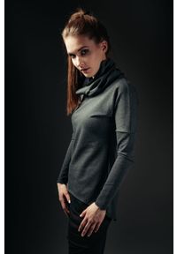 Hultaj Polski - Bluza jaskółkowa ciemnoszara. Typ kołnierza: komin, kaptur. Kolor: szary. Materiał: tkanina, dzianina, materiał, bawełna, elastan. Długość: krótkie. Sezon: lato