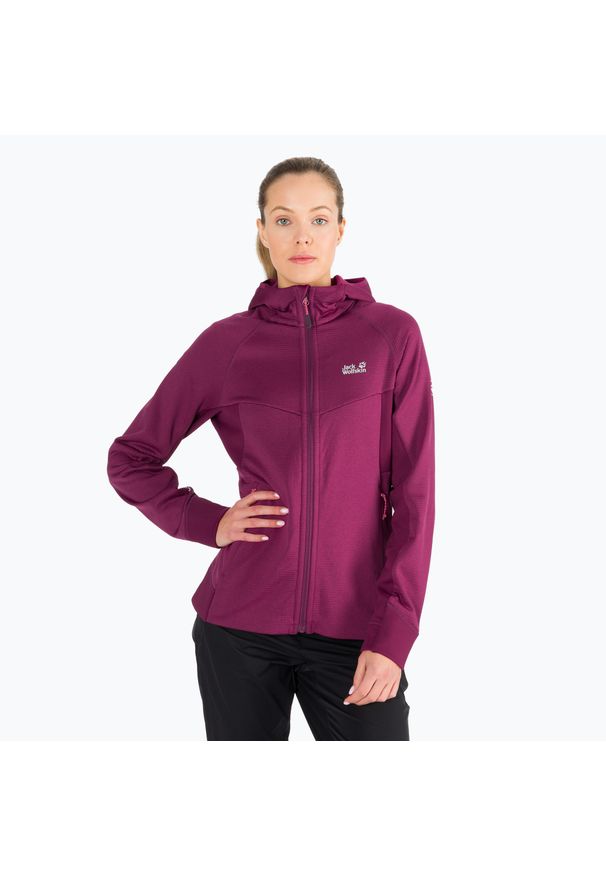 Bluza polarowa damska Jack Wolfskin Hydro Grid Fleece. Kolor: czerwony, wielokolorowy, różowy. Materiał: polar