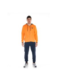 LEONE 1947 APPAREL - Sportowy dres męski Fluo z kapturem. Kolor: pomarańczowy, niebieski, wielokolorowy. Materiał: dresówka. Sport: fitness