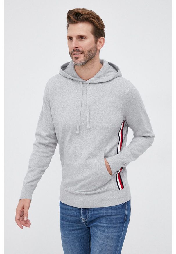 TOMMY HILFIGER - Tommy Hilfiger - Bluza. Okazja: na co dzień. Kolor: szary. Materiał: dzianina. Styl: casual