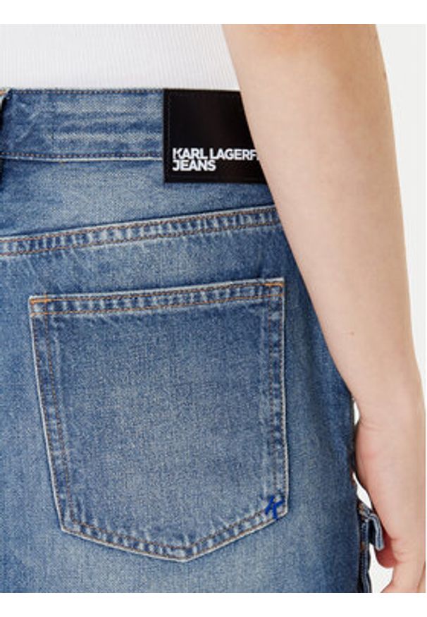 Karl Lagerfeld Jeans Spódnica jeansowa A3W12008 Niebieski Regular Fit. Kolor: niebieski. Materiał: bawełna