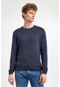 Sweter męski Mendor JOOP!. Materiał: len, jeans, dzianina, bawełna, prążkowany, materiał. Wzór: ze splotem, aplikacja